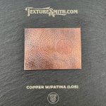 Copper texture sample with patina effect.