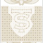 Ornate scarab design with decorative patterns.