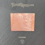 Textured copper sheet on black background.