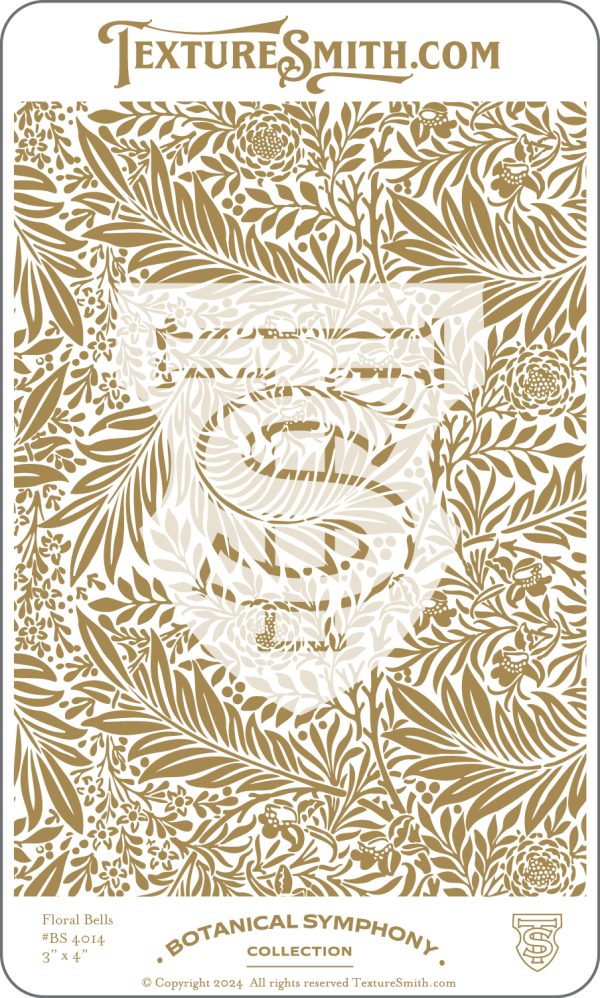 Floral pattern with intricate botanical design.