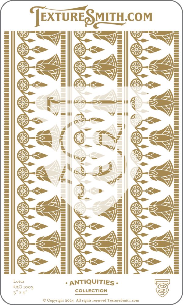 Ornate lotus pattern in gold design.