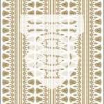 Ornate gold and white decorative pattern.