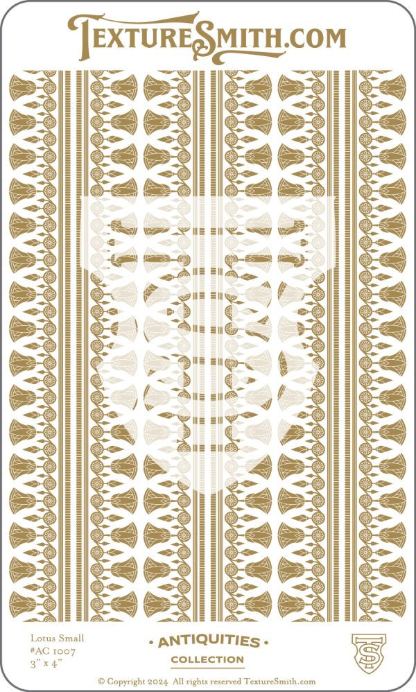 Ornate gold and white decorative pattern.