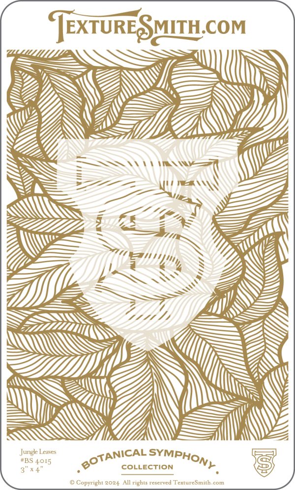 Botanical leaf pattern, intricate line design.