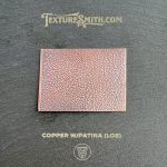 Copper texture sample with patina effect.