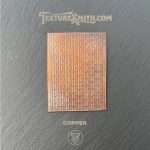 Copper texture sample on black background.