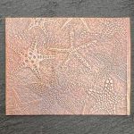 Embossed starfish pattern on textured background.