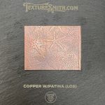 Copper patina texture with starfish design.