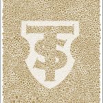 Textured pattern with abstract design and logo.