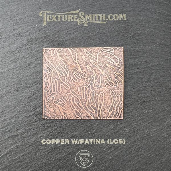 Copper with patina texture sample.