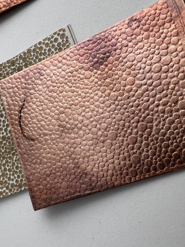 Close-up of a textured surface resembling reptile skin.