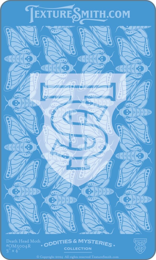 Moth pattern on blue background