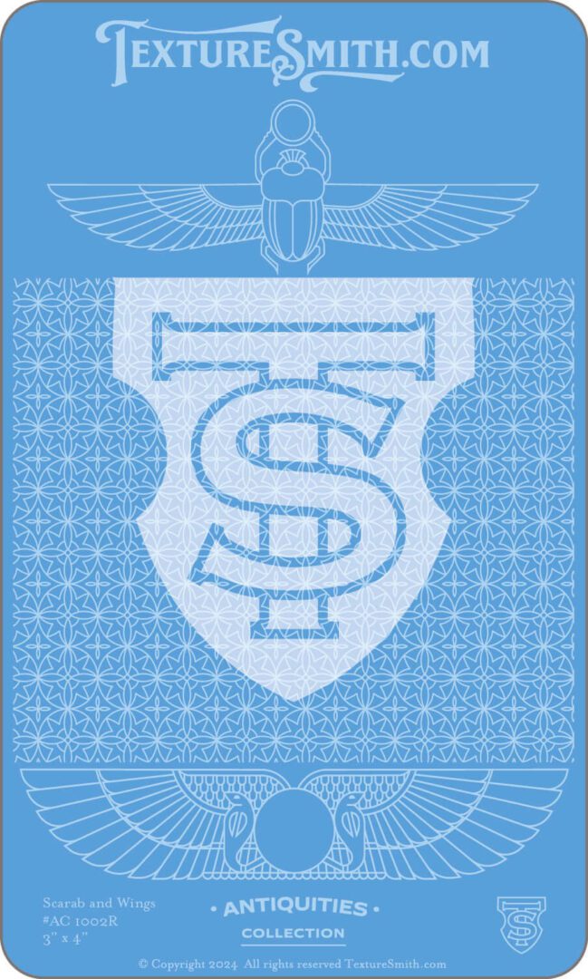 Blue emblem featuring a shield with dollar sign and wings above.