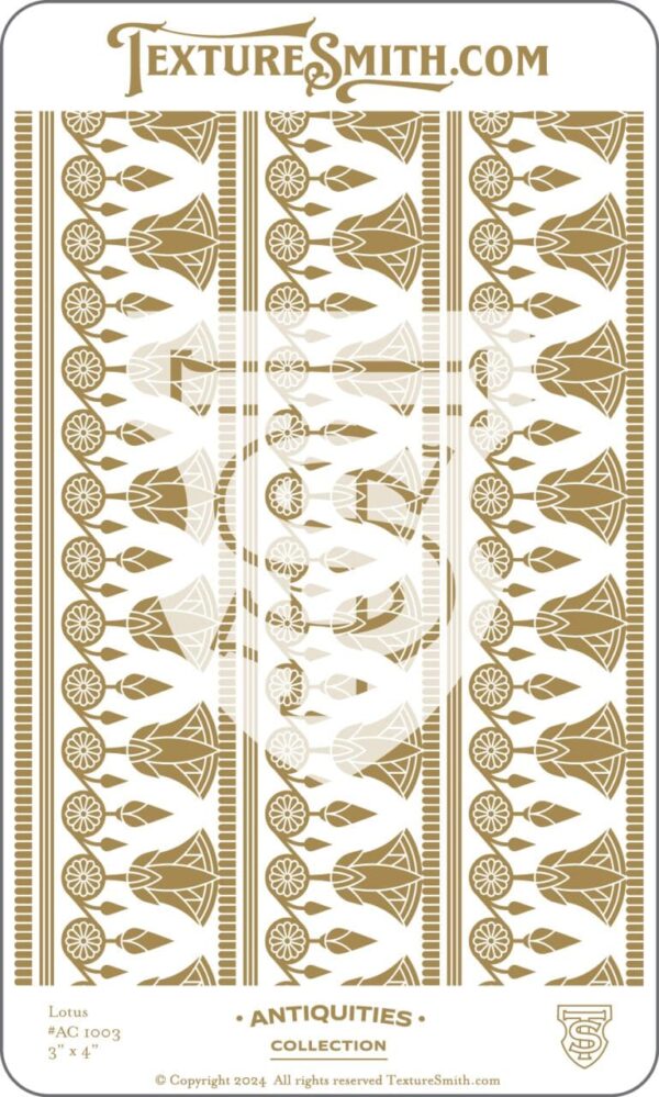Intricate gold and white geometric pattern with ornate floral motifs.