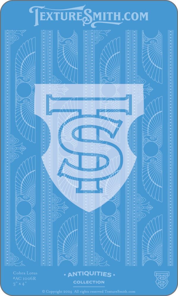 Blue emblem with intertwined letters 'T' and 'S' on a patterned background.
