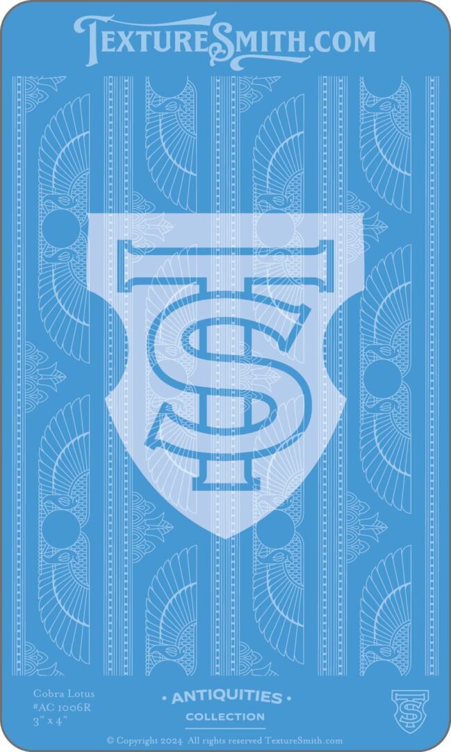 Blue emblem with intertwined letters 'T' and 'S' on a patterned background.