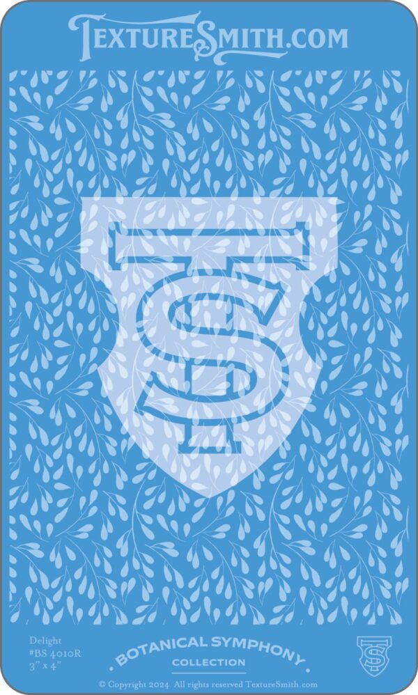 Abstract blue artwork with a stylized shield and DNA-like spiral.