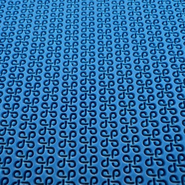 Blue fabric with a repeating dollar sign pattern.
