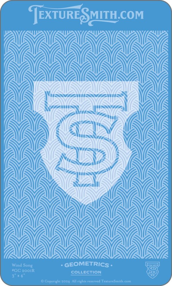 Blue and white textured emblem with stylized letters.