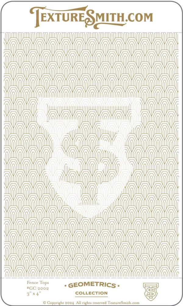 White embossed pattern with a dollar sign and shield design.