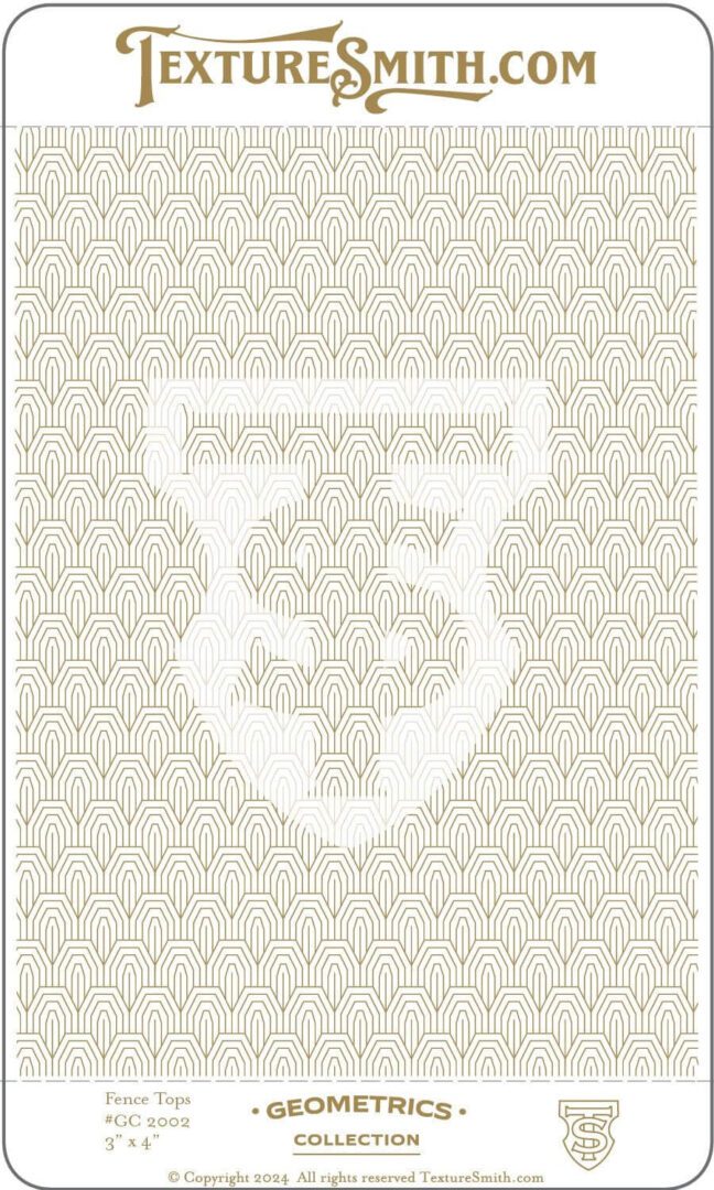 White embossed pattern with a dollar sign and shield design.