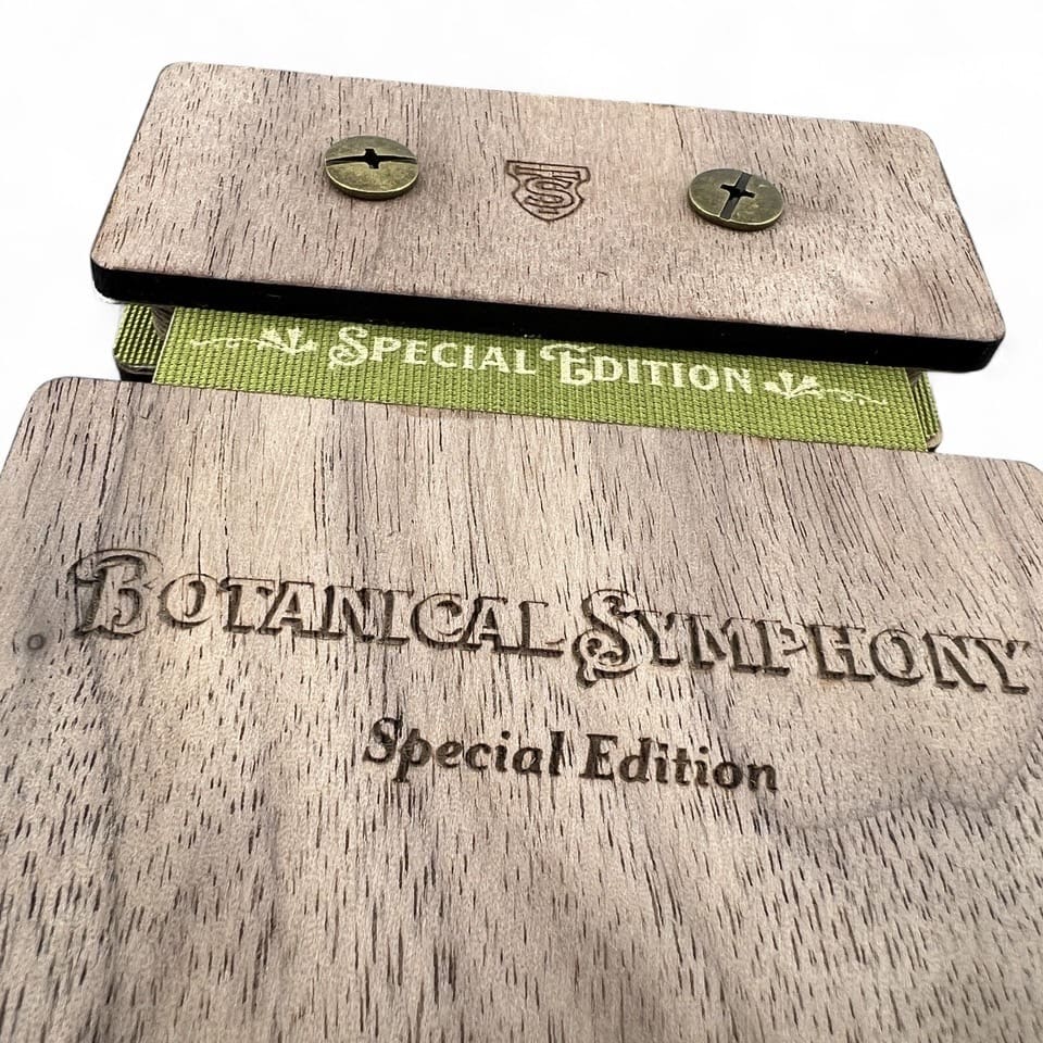 Wooden product labeled 'Botanical Stationery Special Edition'.