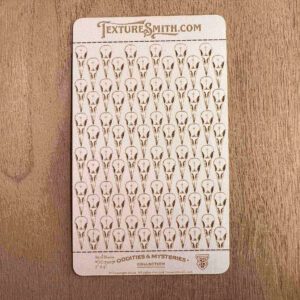 A card displaying numerous tiny deer head logos in rows.