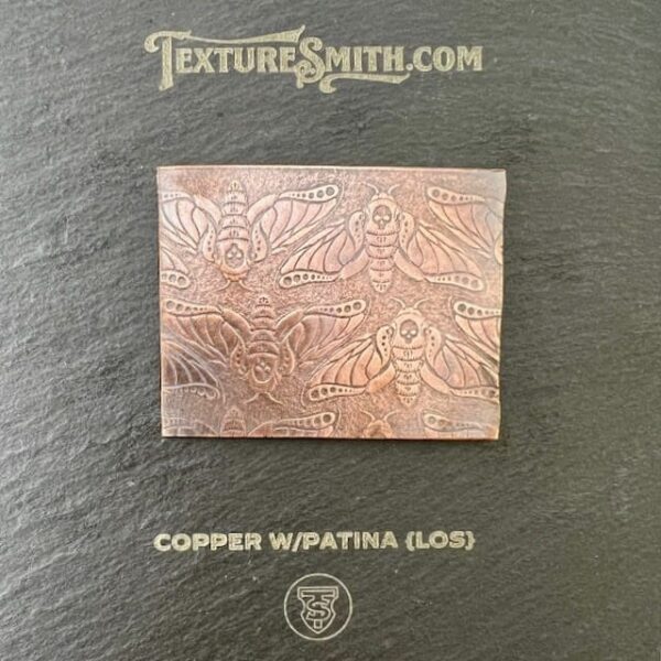 Glossy copper sheet with intricate kupatna texture.
