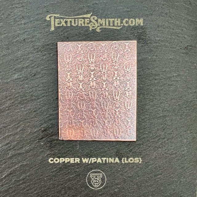 Copper patina texture with aged, oxidized look.