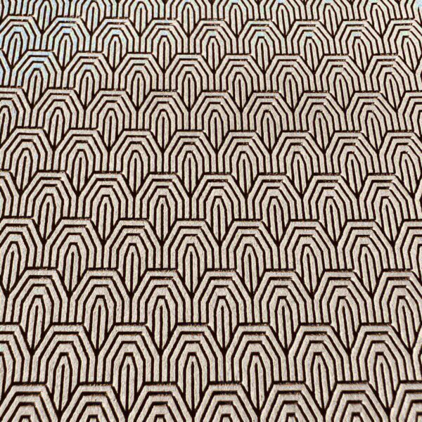 Geometric pattern with repeating arch shapes in black and beige.