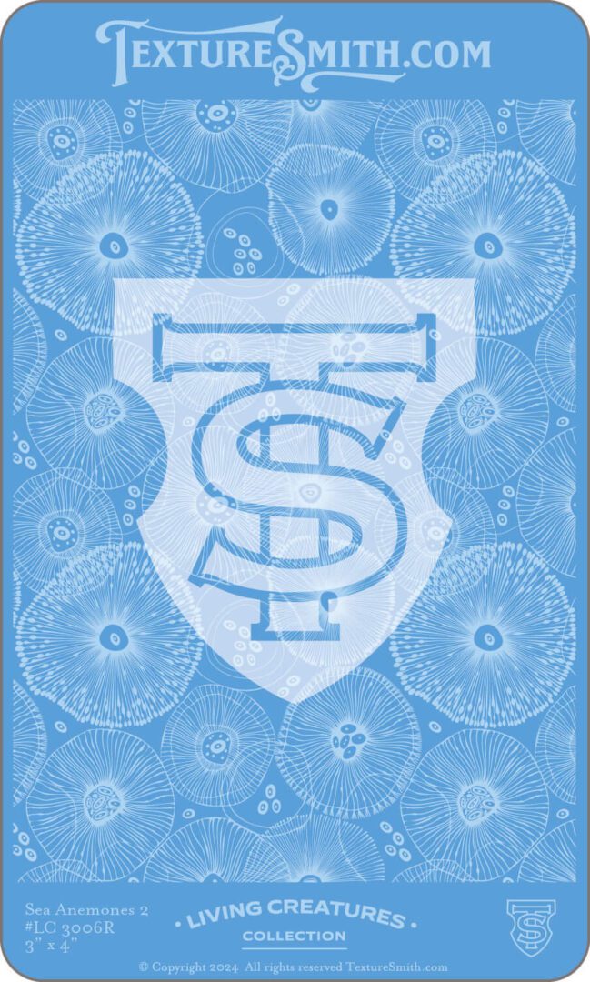 Intricate blue and white emblem with interlocking letters and floral patterns.