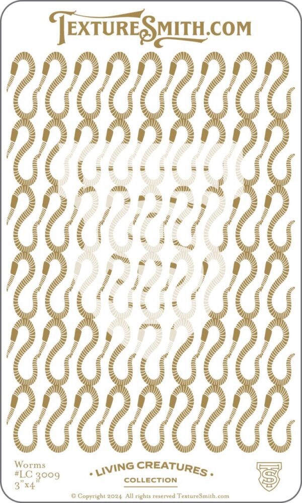A white card with gold question mark pattern and text in the center.