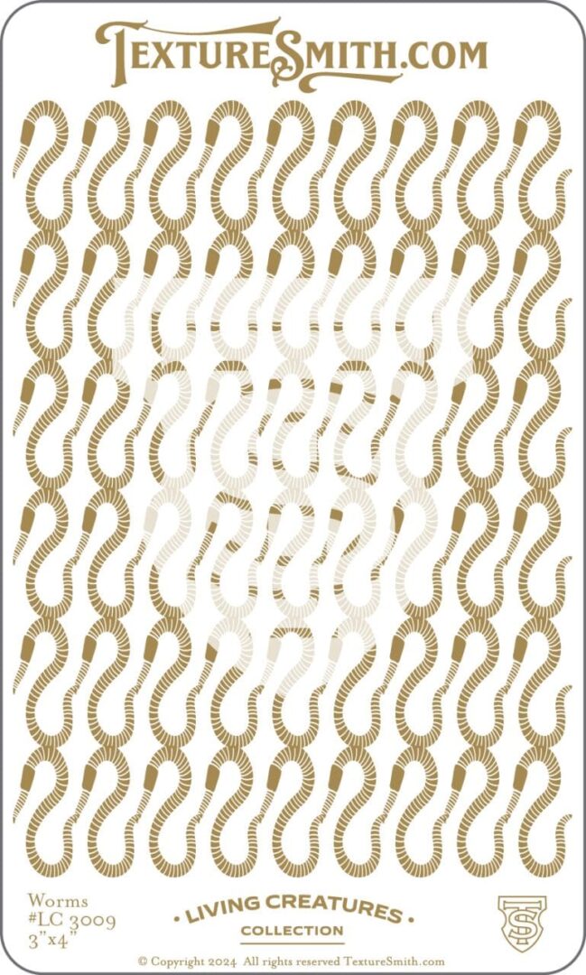 A white card with gold question mark pattern and text in the center.