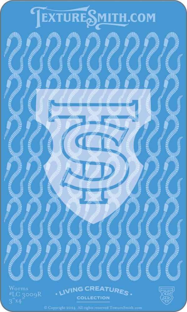 Blue patterned background with a shield emblem containing intertwined letters.