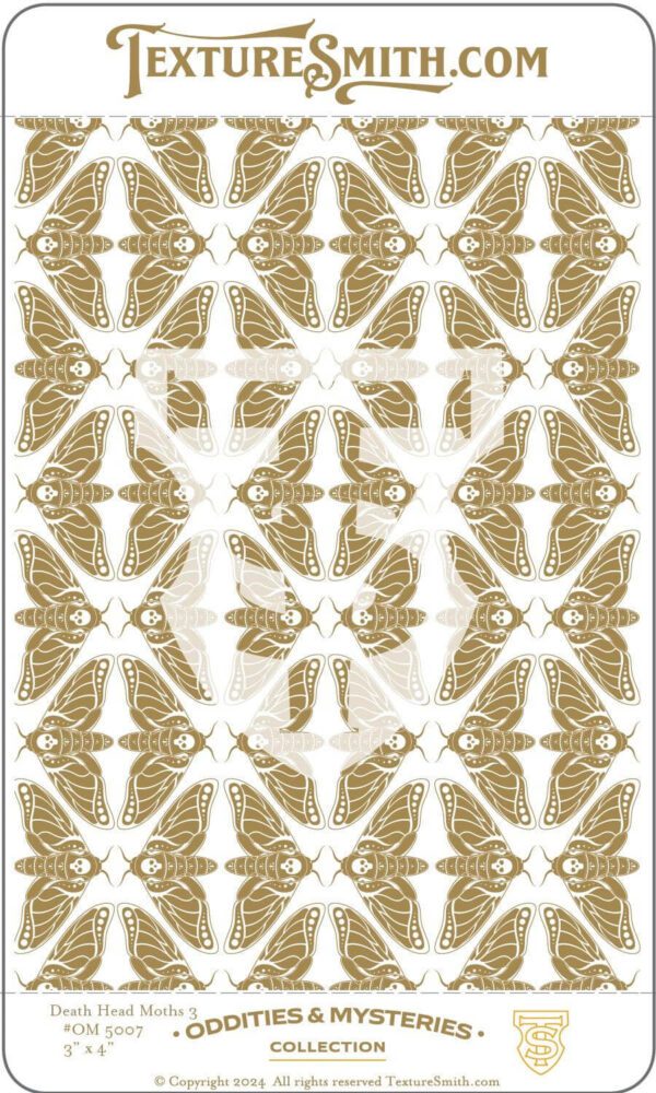 Pattern of golden butterflies on a white background.