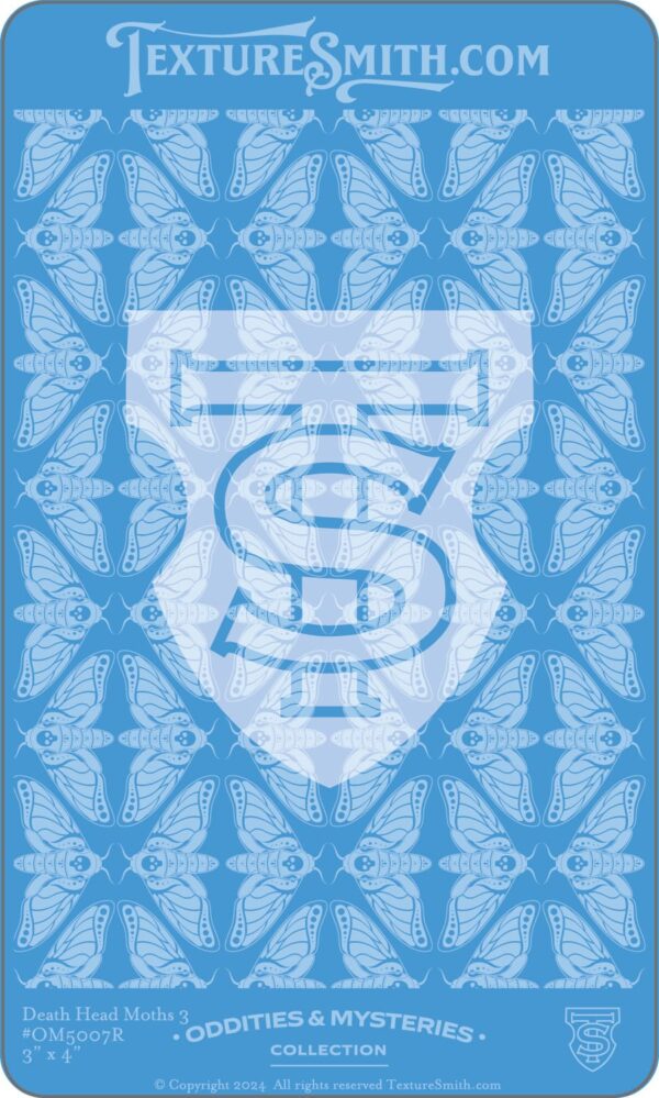 Blue shield with stylized letter 'S' and butterfly background pattern.