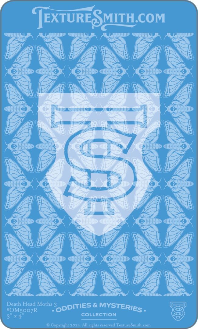 Blue shield with stylized letter 'S' and butterfly background pattern.