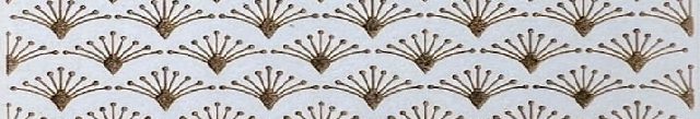 Pattern of stylized crowns with dots on a white background.
