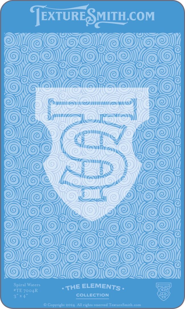 Blue shield emblem with intertwined letters TS on a patterned background.