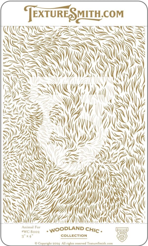 Abstract lion face formed by beige and white leaf-like patterns.