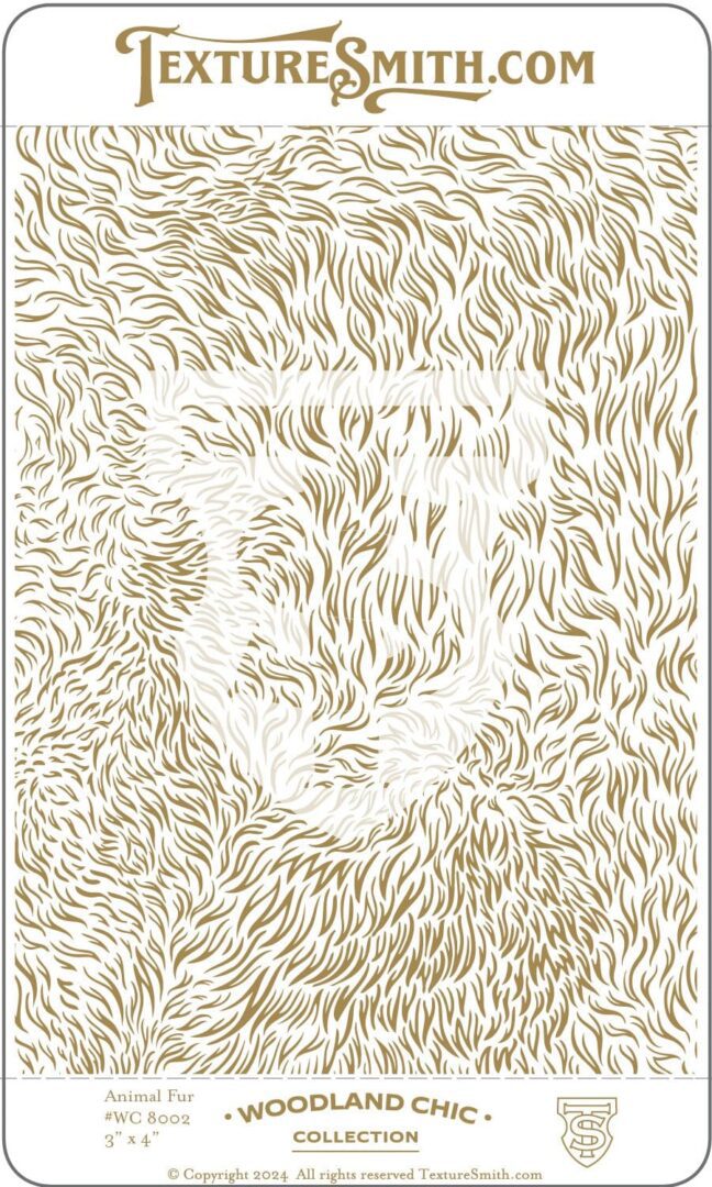 Abstract lion face formed by beige and white leaf-like patterns.